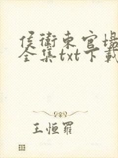 侯卫东官场笔记全集txt下载