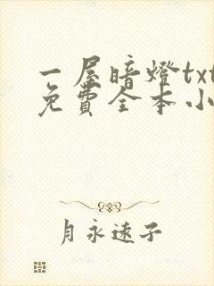 一屋暗灯txt免费全本小说电子书