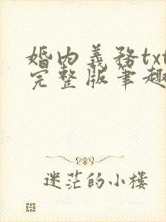 婚内义务txt完整版笔趣阁
