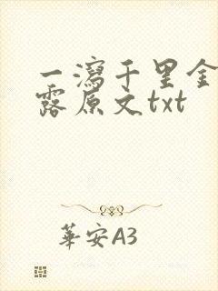 一泻千里金银花露原文txt