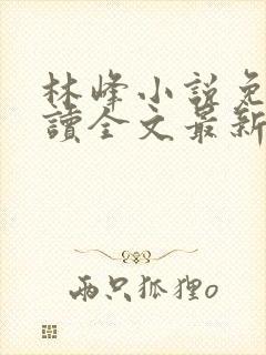 林峰小说免费阅读全文最新章节