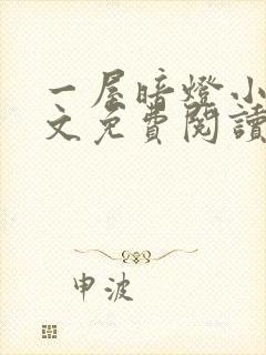 一屋暗灯小说全文免费阅读