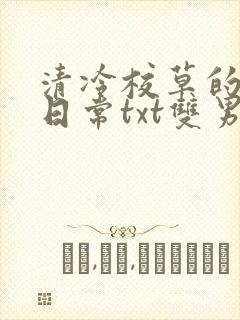 清冷校草的抹布日常txt双男主