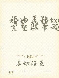 婚内义务txt完整版笔趣阁