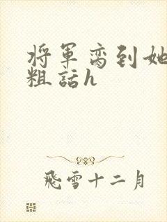 将军脔到她哭h粗话h