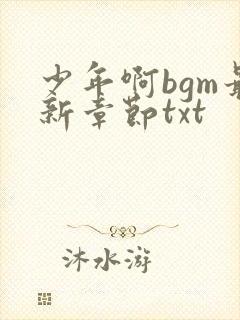 少年啊bgm最新章节txt