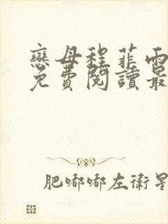 恋母程菲雨全文免费阅读最新章节