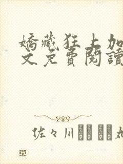 娇藏狂上加狂全文免费阅读笔趣阁