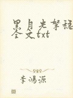 黑月光拿稳小说全文txt