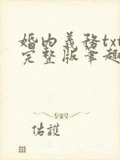 婚内义务txt完整版笔趣阁