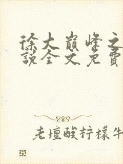 徐大巅峰之路小说全文免费阅读