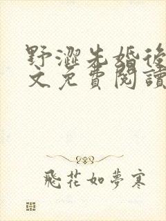 野涩先婚后爱全文免费阅读笔趣阁