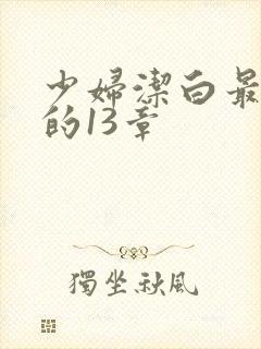 少妇洁白最刺激的13章