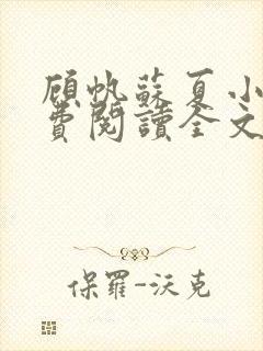 顾帆苏夏小说免费阅读全文