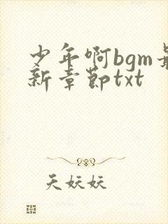 少年啊bgm最新章节txt