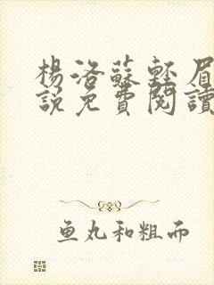 杨洛苏轻眉笔小说免费阅读