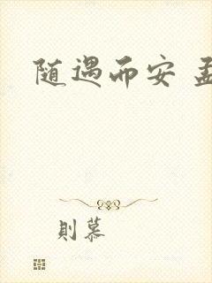 随遇而安 孟非