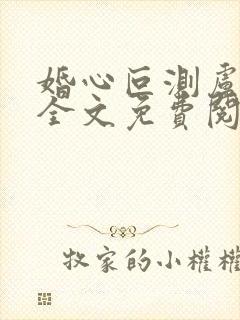 婚心叵测卢丹妮全文免费阅读小说