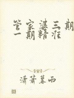 管家婆三期必开一期精准