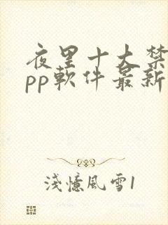 夜里十大禁用app软件最新章节