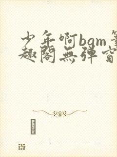 少年啊bgm笔趣阁无弹窗免费