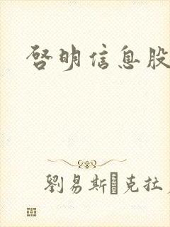 启明信息股吧