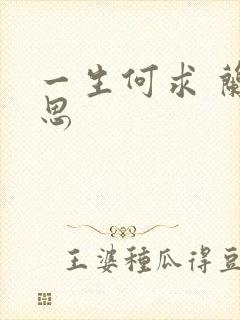 一生何求 兰思思