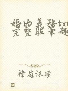 婚内义务txt完整版笔趣阁