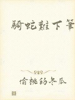 骑蛇难下笔趣阁