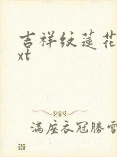 吉祥纹莲花楼txt