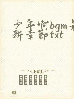少年啊bgm最新章节txt