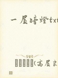 一屋暗灯txt
