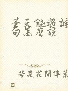 苍天饶过谁上一句怎么说