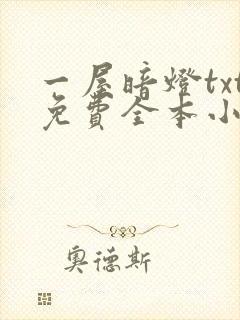 一屋暗灯txt免费全本小说电子书