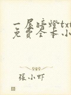 一屋暗灯txt免费全本小说电子书