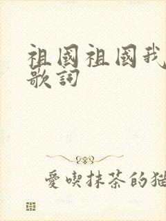 祖国祖国我爱你歌词