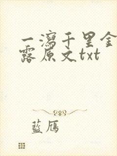 一泻千里金银花露原文txt