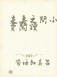 夫妻之间小说免费阅读