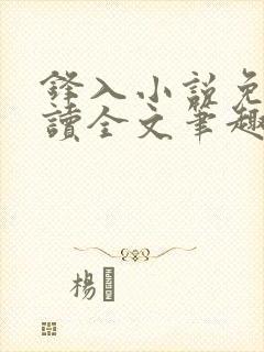 锋入小说免费阅读全文笔趣阁