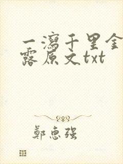 一泻千里金银花露原文txt