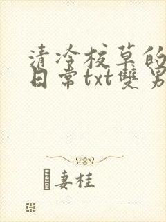 清冷校草的抹布日常txt双男主