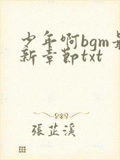 少年啊bgm最新章节txt