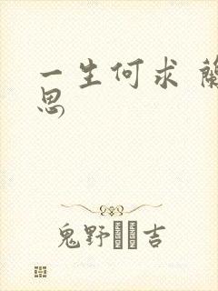 一生何求 兰思思