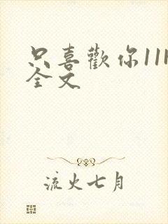 只喜欢你11H全文