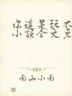 你这是玩不起呀小说全文免费阅读