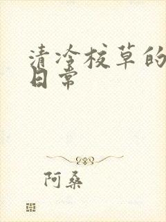 清冷校草的抹布日常