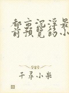 都市沉浮最快超前预览的小说3030