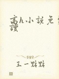 高h小说免费阅读