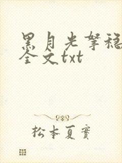 黑月光拿稳小说全文txt