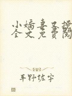 小娇妻又撩又甜全文免费阅读